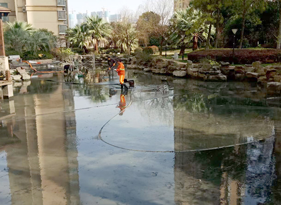 资溪景观池淤泥清理